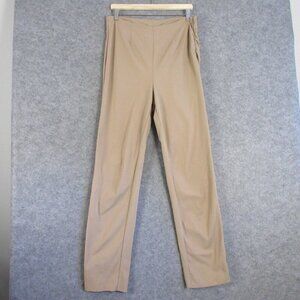 Nina Mclemore Women's Cream Trousers Slacks Dress Pants 10 Tan Side Zipper 422